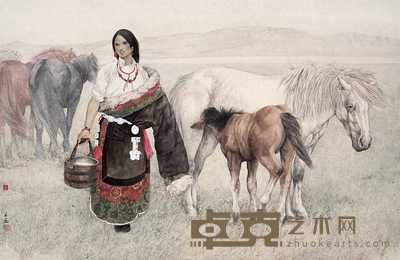 王宓 2005年作 湖畔轻歌 镜心 64×99cm